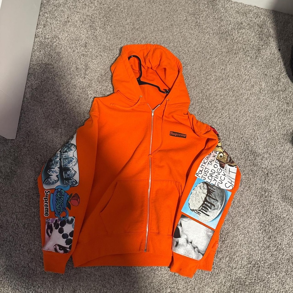Supreme Orange Graphic Hoodie Jacket